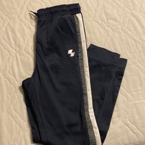 NWT blue/grey/white fleece lined nylon athletic pants. Size 14